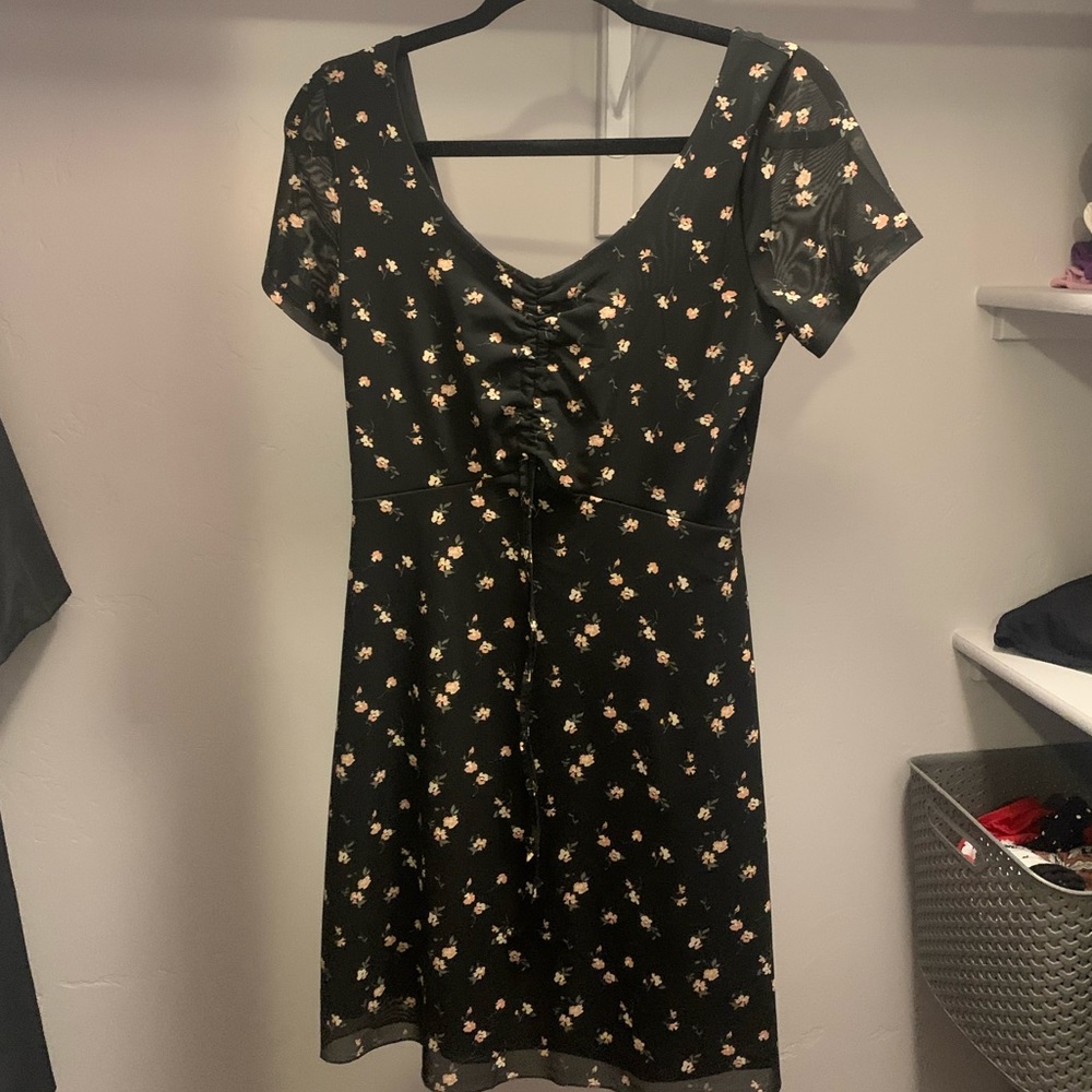 Black Floral Hollister Dress